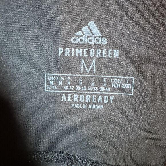 Adidas Jogger Pants Men's Size Medium Black PrimeGreen Aeroready - Picture 2 of 4